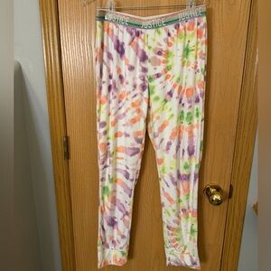JUSTICE Gently Used Colorful Tie Dye Elastic Waist Pajama Joggers Girls Size XL